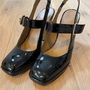 Sam Edelman Jildie Black Patent Slingback Heels